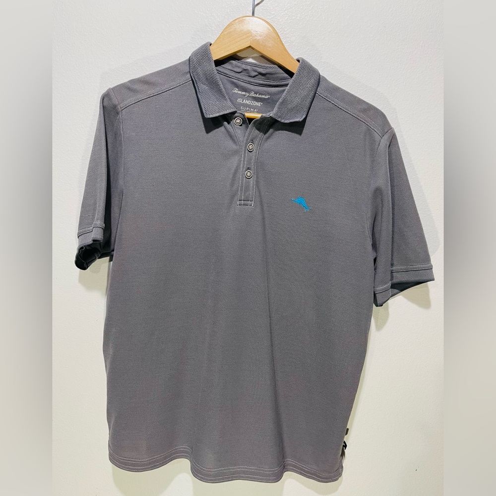 Tommy Bahama polo shirt Island zone Supima world finest cotton gray men’s M